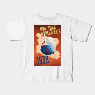 1939 New York World's Fair Poster Design Kids T-Shirt